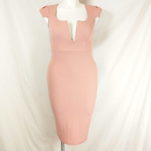 NWT Boohoo Night Janet Formal Plunge Cap Sleeve - Picture 1 of 8